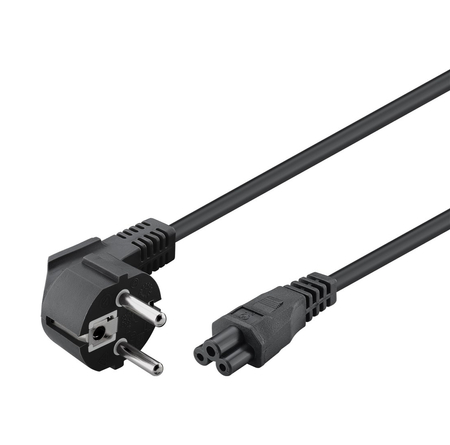 Kabel zasilający C5 kątowy Goobay czarny 1,8m - zdjęcie 2