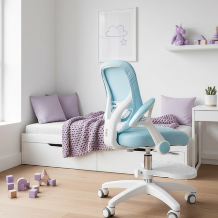 Zestaw dla dziecka regulowane biurko 112×60 z półką + ergonomiczne krzesło Spacetronik XD - zdjęcie 2
