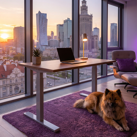 Stelaż biurka elektryczny Spacetronik SPE-253G USB szary - zdjęcie 2