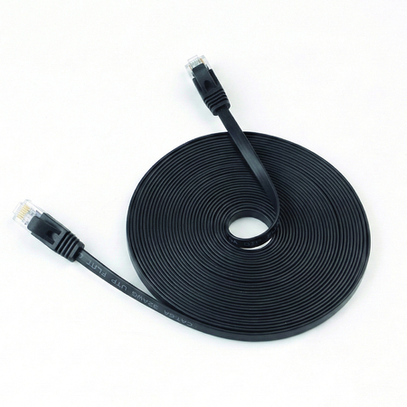 CAT 6A płaski kabel sieciowy U/UTP czarny 0.5M