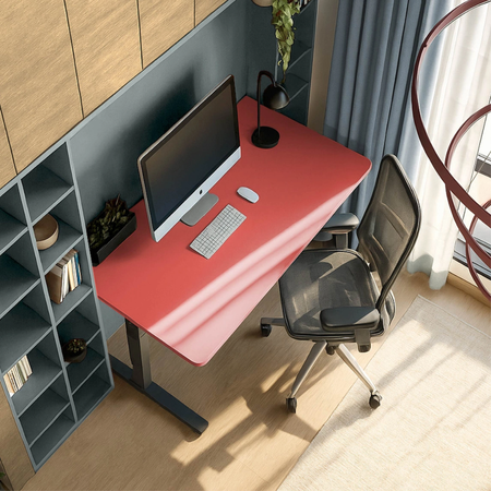 Stelaż elektryczny Spacetronik SPE-222OB Vegard + blat MDF premium czerwony