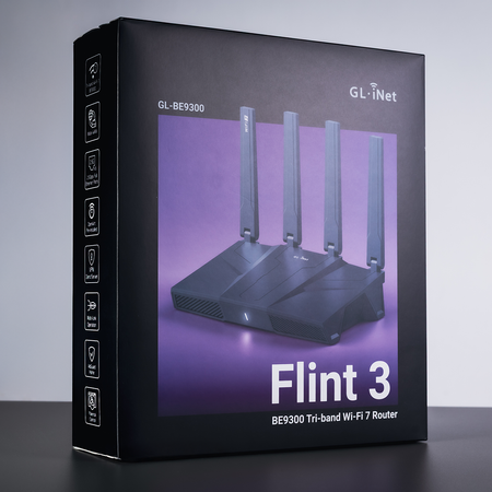 Router Wi-Fi 7 2.4/5/6GHz VPN NAS GL.iNet Flint 3