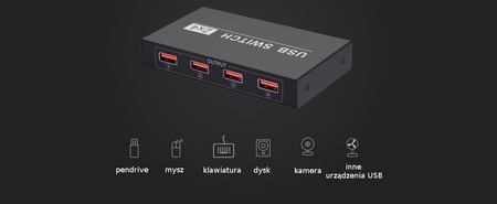 KVM-Drucker-Umschalter USB 2/4 SPU-24PS - zdjęcie 2