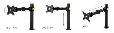 Uchwyt laptopa regulowany na otwory VESA SPB-002B Outlet A+