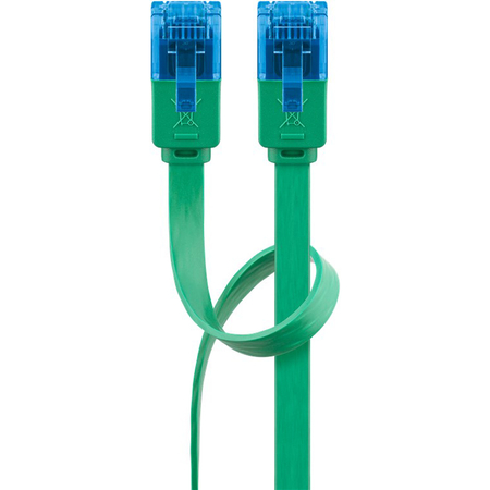 LAN Patchcord CAT 6A UTP FLAT grün 5m - zdjęcie 2