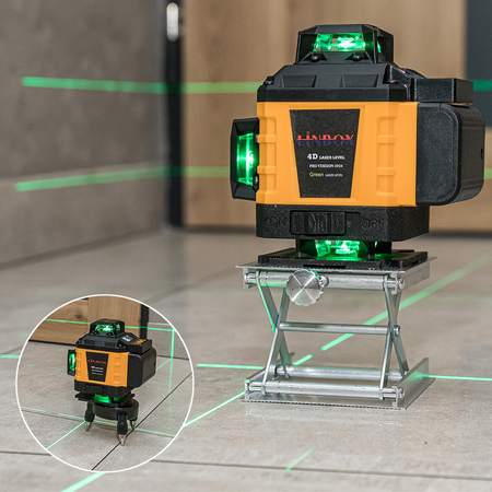 Poziomica laserowa 4D ECO Linbox z dodatkami