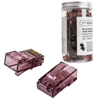 Wtyk sieciowy Pass Through RJ45 przelotowy kawowy CAT 6 UTP PT-RJ456UC-1 100szt