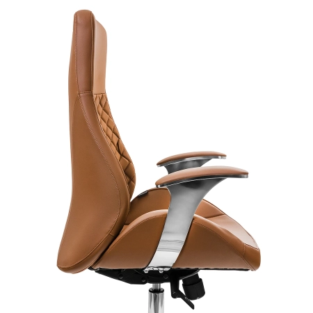 Fotel ergonomiczny biurowy z podłokietnikiem Spacetronik ALMA brąz OUTLET - zdjęcie 2