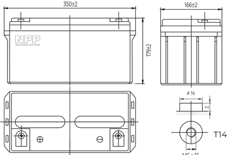 Gel-Batterie NPG 12V 65Ah NPP AGM DEEP GEL