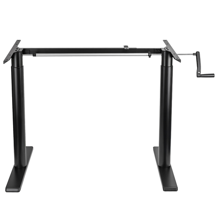 Manual Height-Adjustable Desk Frame Black 