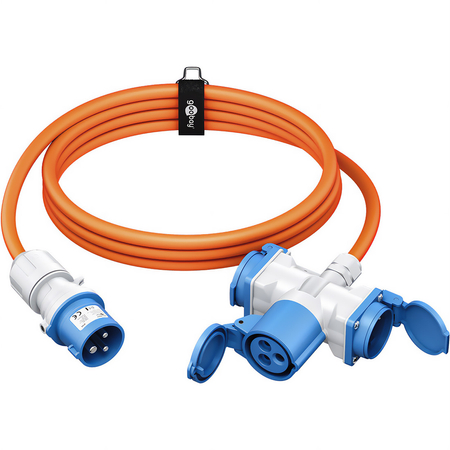 Adapter kabel CEE na CEE 16A i 2 Schuko 1,5m - zdjęcie 2