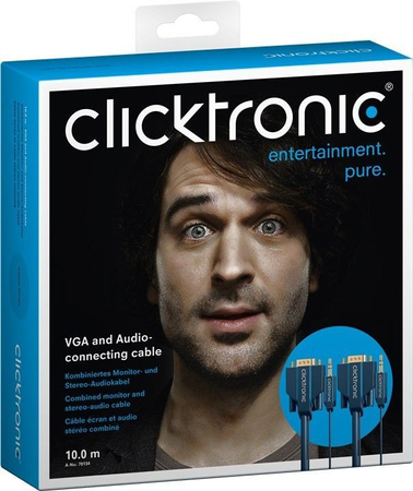CLICKTRONIC VGA-Kabel mit Audio-Buchse 35mm 3m