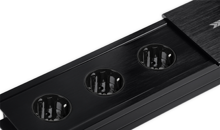 Gniazdo blatowe rozsuwane 3x Schuko do biurka mebli Spacetronik SPS-S33B V2