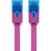 Kabel LAN Patchcord CAT 6A UTP PŁASKI pink 0,5m
