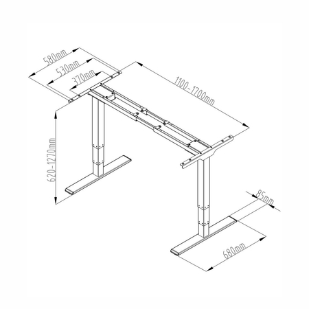 Elektryczny stelaż biurkowy Spacetronik SPE-226AB