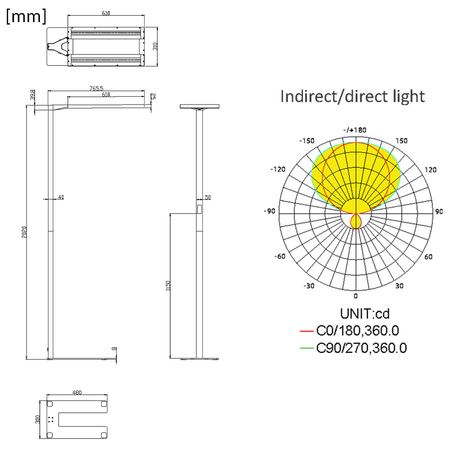 Lampa wolnostojąca biurowa LED GLOW D24 80W Czarna