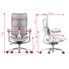 Szary fotel biurowy do ergonomicznego biura - REGULACJA 4D - Spacetronik SPRINGLE 22