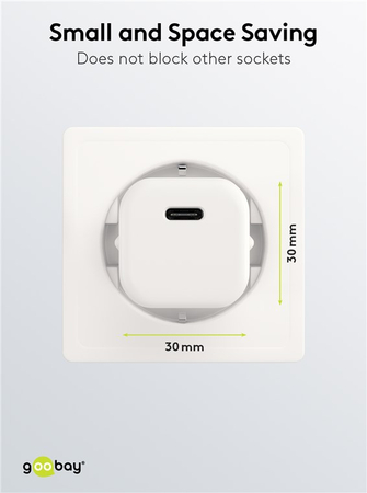 Ładowarka sieciowa USB-C NANO mała 30W Power Delivery Goobay biała