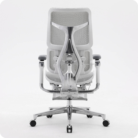 Rozkładany, szary fotel biurkowy do ergonomicznego biura Spacetronik SPRINGLE 66