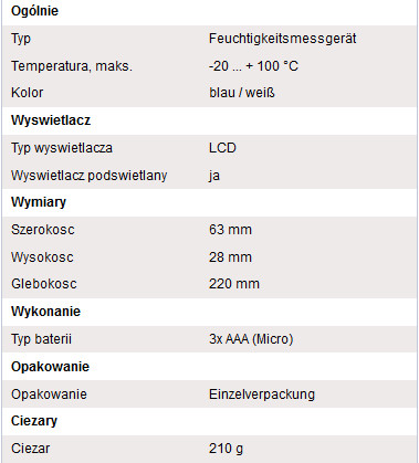 Thermohygrometer mit Taupunkt PeakTech 5039 - zdjęcie 2