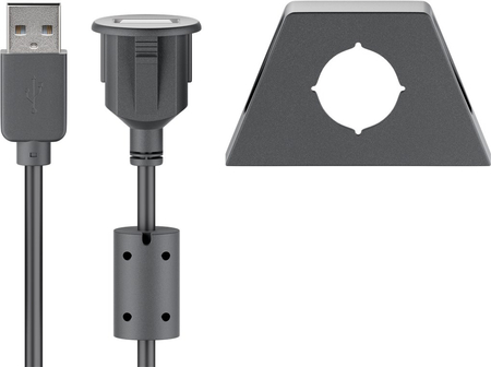 USB 2.0 Verlängerungskabel mit fester Montage Goobay 06m - zdjęcie 2