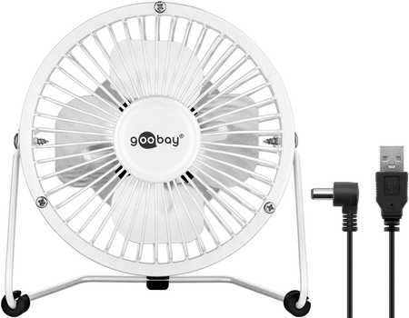 Wentylator biurkowy 4" USB Goobay BIAŁY