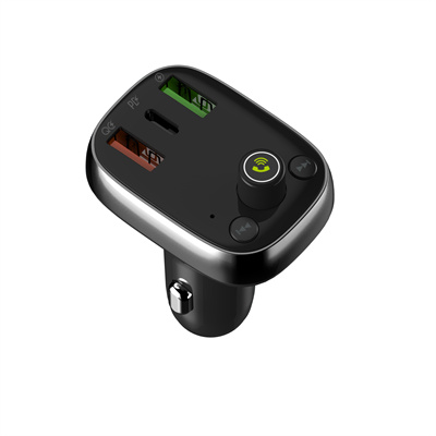 Szybka ładowarka samochodowa 36W Transmiter FM Bluetooth 5.0 LDNIO C704Q Czarna