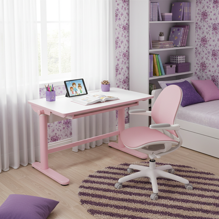 Zestaw biurko elektryczne z krzesłem dla dziewczynki – Spacetronik SPE-X112P - zdjęcie 2