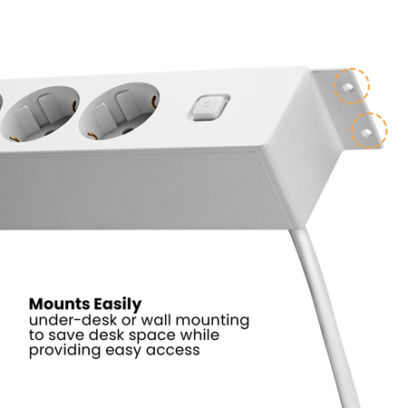 Przedłużacz Podblatowy do Biurka Listwa Zasilajaca USB RJ45 CAT.6 USB Spacetronik SPSU38W_V2