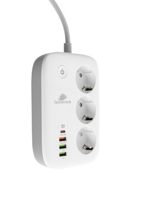 Inteligentna listwa zasilająca Spacetronik SL-PS27 z 3 AC 4 USB