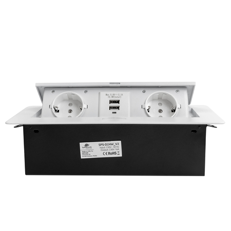 Spacetronik SPS-D24W V2 Arbeitsplattensteckdose Öffnung