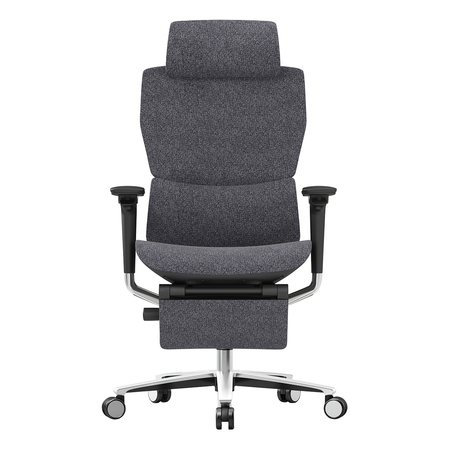 Fotel ergonomiczny biurowy 3D z podnóżkiem Spacetronik Torhild Szary