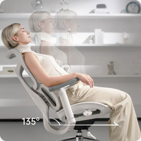 Szary fotel biurowy do ergonomicznego biura - REGULACJA 4D - Spacetronik SPRINGLE 22