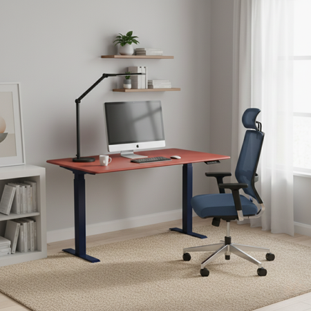 Zestaw ergonomiczny biurowy Biurko Vegard SPEO232 Fotel BARD Lampa Glow D4