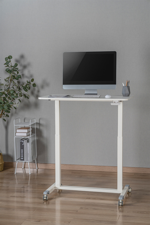 Regulowany stolik na kółkach Buddy 04 biały Outlet B+