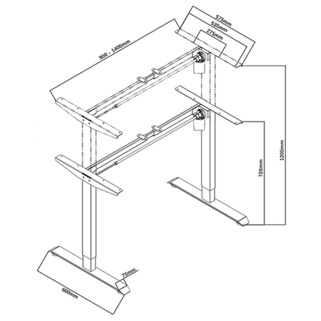 Stelaż regulowany elektrycznie biurkowy Spacetronik SPE-142OW