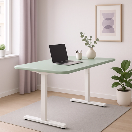 Elektryczne biurko regulowane – stelaż 2 silniki + blat MDF premium zielony - zdjęcie 2