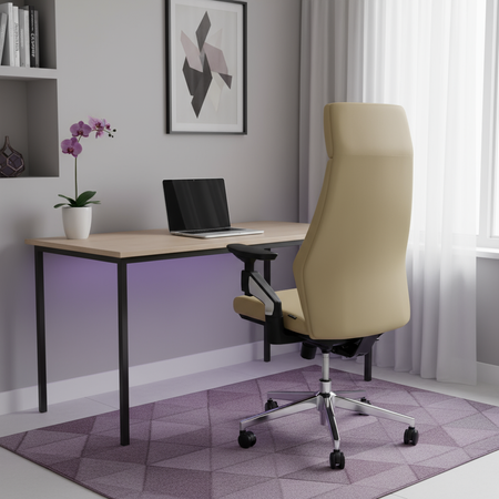 Fotel ergonomiczny biurowy z podłokietnikiem 4D Spacetronik GUNNAR kremowy