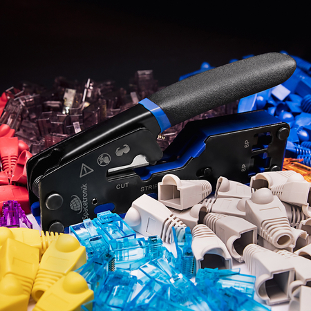 Zaciskarka wielofunkcyjna do wtyków sieciowych RJ45, RJ11, RJ12 Spacetronik NT-CT03 - zdjęcie 2