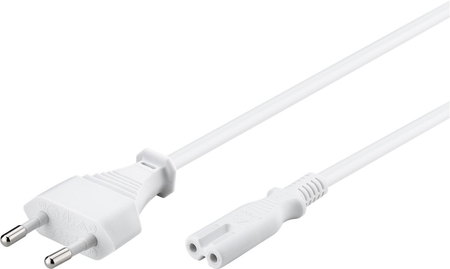 Kabel zasilający C7 ÓSEMKA 2-pin PROSTY Goobay biały 5m - zdjęcie 2