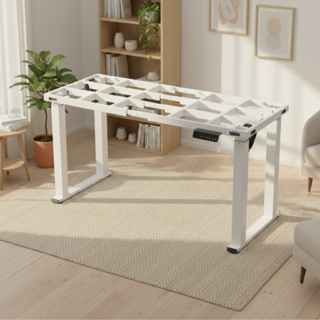 Stelaż biurka elektrycznego SPE426W 4 nogi 71–118 cm biały - zdjęcie 2