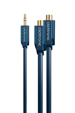 CLICKTRONIC Adapter wtyk Jack 3,5mm - 2x gniazdo RCA 10cm