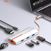 Adapter HUB 6in1 USB-C NA USB 3.0 HDMI PD RJ45 Schwarz