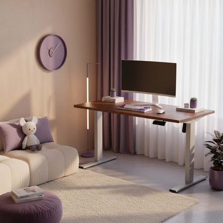 Stelaż Biurka Elektryczny Spacetronik SPE-124 z Pamięcią i USB - Wzmocniona Stabilność (Szary)