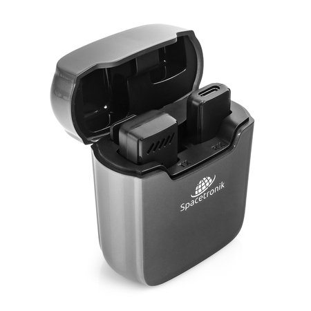 Bezprzewodowy mikrofon krawatowy z etui USB-C Spacetronik SPU-WM11C