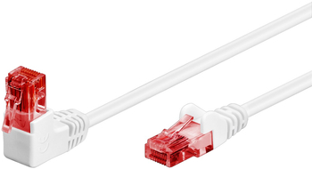 Kabel LAN Patchcord CAT 6 U/UTP BIAŁY KĄTOWY 1x90st. 3m