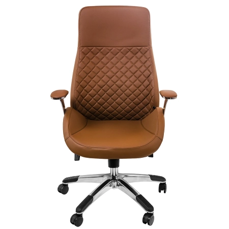Fotel ergonomiczny biurowy z podłokietnikiem Spacetronik ALMA brąz OUTLET