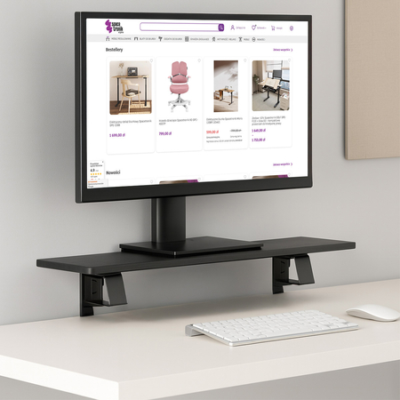 Duża podstawka pod monitor i laptopa Hugel Czarna - zdjęcie 2