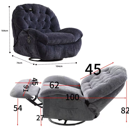 Zestaw wypoczynkowy fotel elektryczny Spacetronik Flax 04M beżowy + stolik regulowany