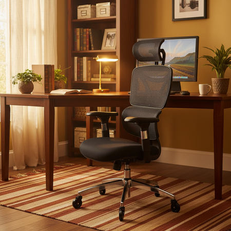 Regulowany Fotel biurowy obrotowy 4D NERO Czarny - zdjęcie 2